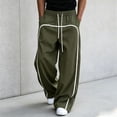 thumbnail image 5 of USNSM Men's Drawstring Elastic Waist Sports Pants Wide Leg Loose Trousers Soft Cozy Breathable Lightweight Casual Business Daily Wear Green M, 5 of 6