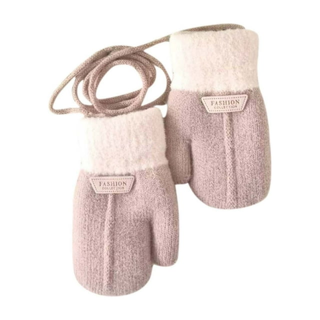 ZPYESWOW Toddler Snow Gloves Toddler Boy Knit Gloves Kids Ski Mittens Waterproof Snow Thinsulate Mittens Toddler Warm Winter Ski Snow Gloves with String