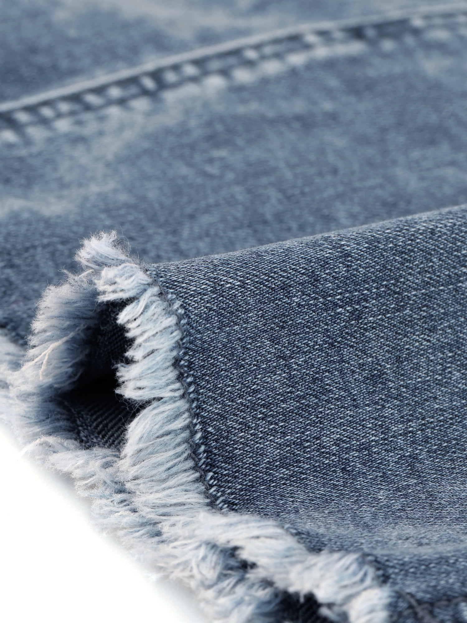 DARING DIVA Women's Ripped Hem Washed Jeans Denim Skirt XL Blue Grey