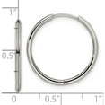 thumbnail image 4 of Stainless Steel Polished 1.6mm Hinged Hoop Earrings (21 X 21) Made In China sre1455, 4 of 5