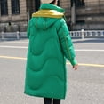thumbnail image 3 of Lovskoo Womens Winter Coats Hooded Quilted Jacket Long Sleeve Mid-Length Over-The-Knee Wear Reversible Thick Cotton-Padded Jacket Green, 3 of 8