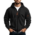 thumbnail image 3 of Trikvn Men's Full Zip Hoodies Sweatshirts Long Sleeve Casual Athletic Jackets with Arm Zipper Pockets Outdoor Hiking Workout Activewear Winter Coats Relaxed Fit Outerwear, 3 of 5