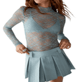 thumbnail image 1 of Turtleneck Sheer Lace Basic Shirt Pullover for Women with Long Sleeves, 1 of 7