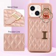 thumbnail image 2 of ELEHOLD Wallet Crossbody for iPhone 14 Case with Lanyard Wrist Strap Credit Card Holder, PU Leather Protective Phone Case with Ring Holder,Rosegold, 2 of 8