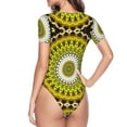 thumbnail image 4 of Daiia Yellow Mandala Women'S Crew Neck Short Sleeve Slim Fit T Shirts Tops Basic Bodysuit Leotard Clothing-Large, 4 of 9