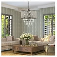 thumbnail image 7 of 17" Crystal Chandeliers, 4 Lights Antique Black Drum Lighting Fixture Adjustable Farmhouse Pendant Ceiling Light with Round Crystal Drum Shade for Living Room Dining Room, 7 of 7