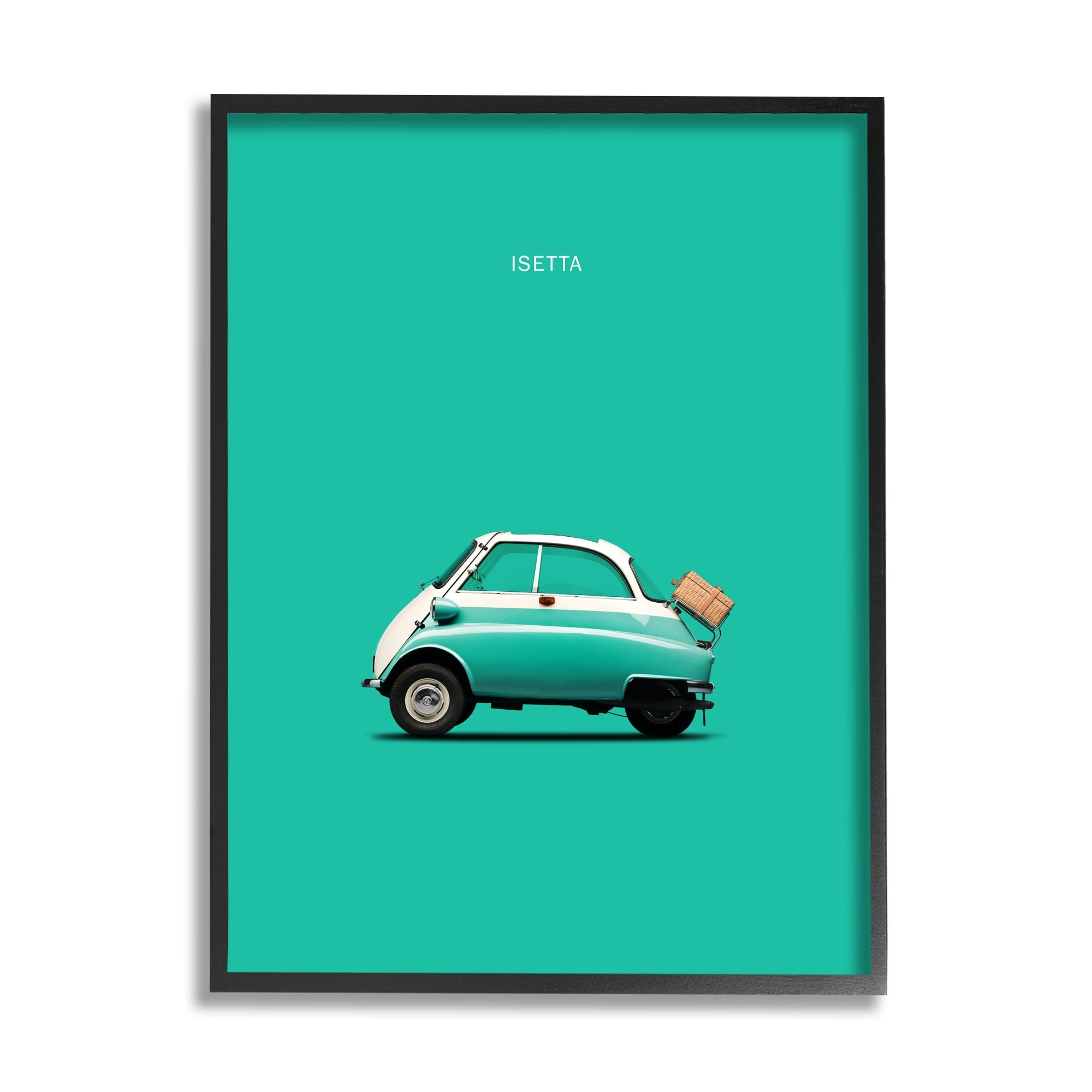Stupell Industries Retro Italian Vehicle Isetta Turquoise Green European Car, 24 x 30, Design by Mark Rogan