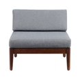 thumbnail image 3 of Linon Morningside Chaise Centrale d'Extérieur en Bois d'Acacia avec Coussins Gris en Noyer, 3 of 10