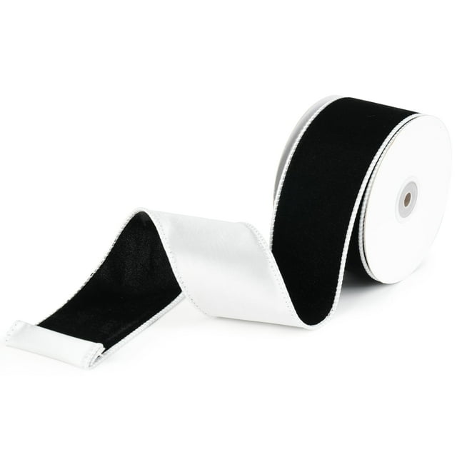 Cinta MAYREEL Bicolor Negra y Blanca Reversible de 6,35 cm de Ancho