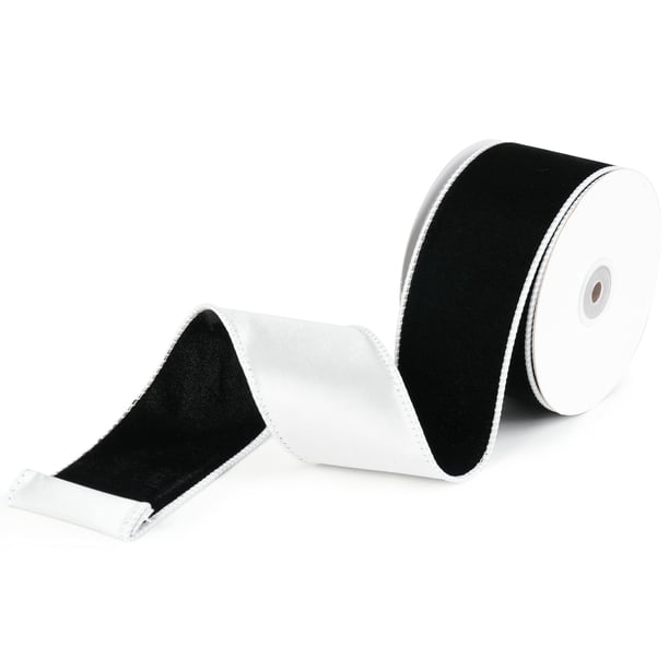 Cinta MAYREEL Bicolor Negra y Blanca Reversible de 6,35 cm de Ancho