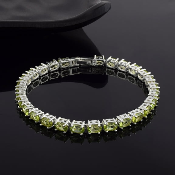 Peridot Tennis Bracelet-Oval