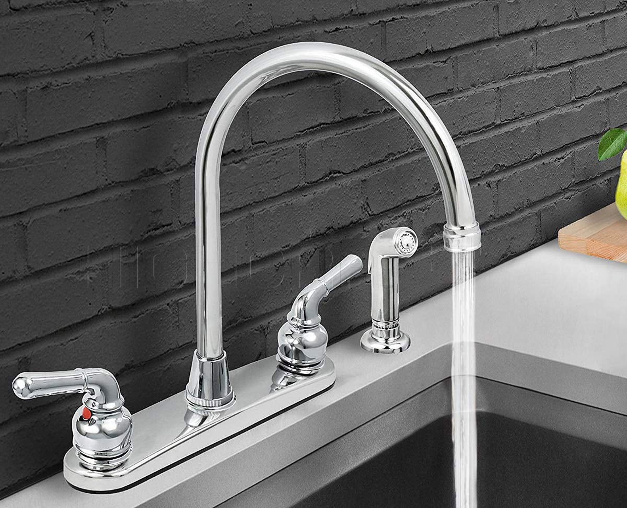 Everflow Lead Free Two-Handle Kitchen Faucet with Spray photo 2