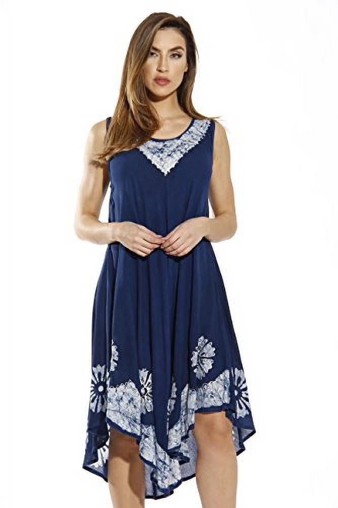 Riviera Sun Dress / Dresses for Women (Denim / White, Medium)