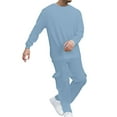 thumbnail image 4 of Mens 2 Piece Outfits Sweatsuit Oversized Sweatshirt Lounge Sets Baggy Sweatpants Fall Winter Tracksuit with Pockets - Sky Blue-04,S, 4 of 8