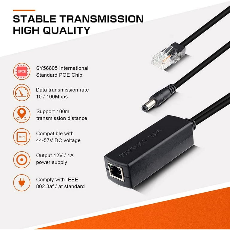 2 Active PoE Splitter Power Over Ethernet IEEE 802.3af Micro USB - Foto 2