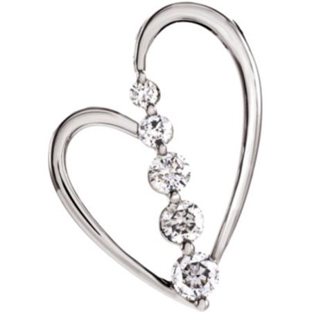 - 14kt White 1/2 CTW Diamond Journey Heart Pendant 65449 / 14Kt White / 1/2 Ct Tw / Polished / Journey Diamond Heart Pendant