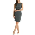thumbnail image 2 of Vestido de mujer sin mangas de corte ajustado Inspire Chic, con escote barco, vestido para el trabajo, color gris, talla L, 2 of 6