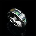 thumbnail image 5 of HOOUN Stainless Steel Abalone Shell Inlay Mens Wedding Band Womens Jewelry Party Ring-Silver-Male-8, 5 of 9