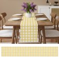 thumbnail image 6 of Yellow Buffalo Plaid Short Table Runner 48 Inches Long,Farmhouse Retro Checked Rustic Cotton Linen Table Runners Dresser Scarves,Fabric Tabletop Scarf Furniture Cover for Home Dinner Party 13"x48", 6 of 9