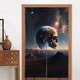 thumbnail image 2 of Rideau de Porte Fendu, Crâne de l'Espace Planète Terre Séparateur de Pièce Rideau de Porte Intimité, 34 Pouces x 56 Pouces, 2 of 6