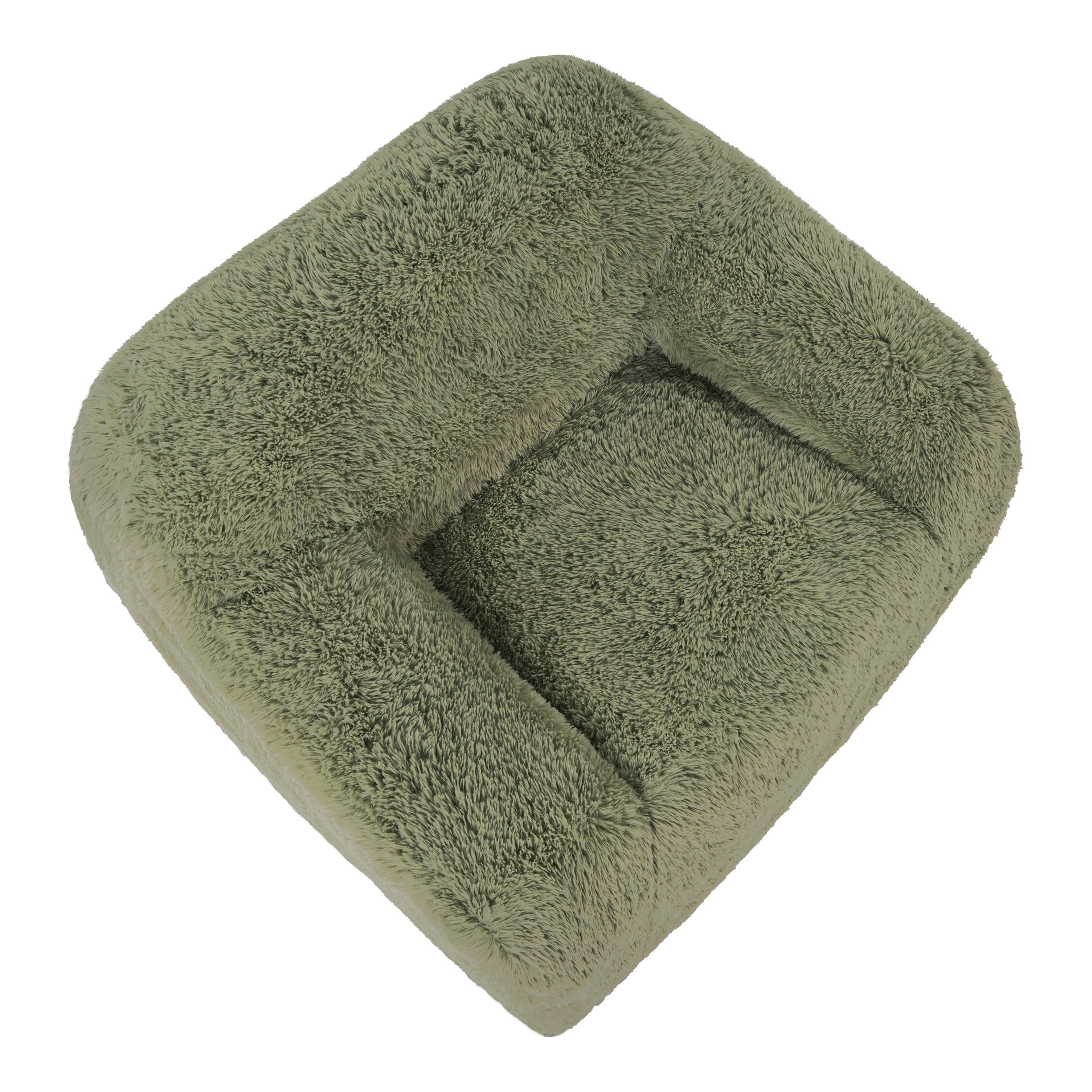 Furniture of America Pommy Modern Faux Fur Compressed Arm Chair, Sage Green