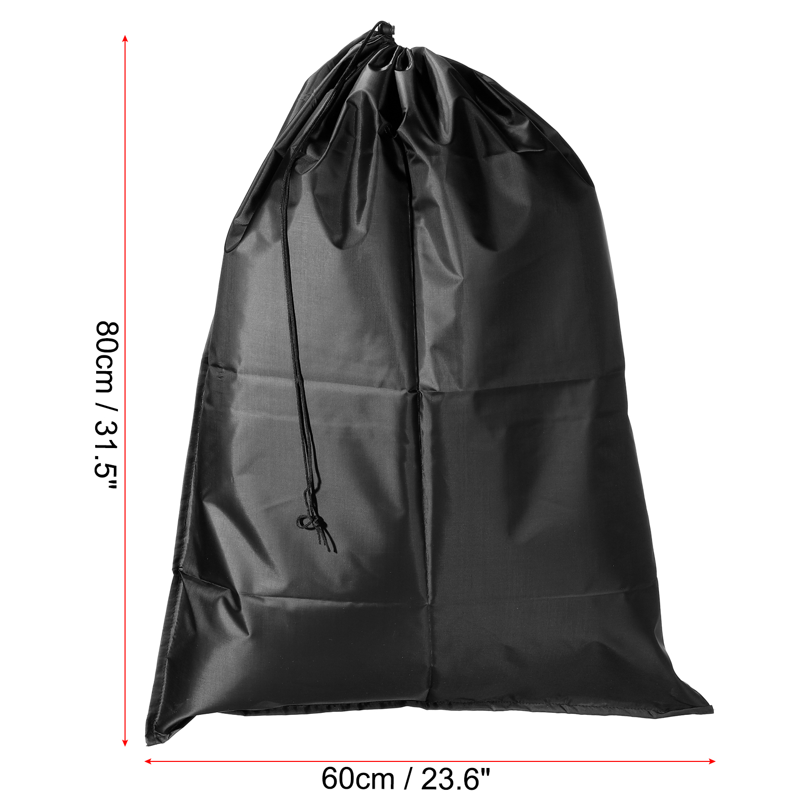 Unique Bargains Clothes Storage Drawstring Bag for Camping Travel Black 23.62"x31.50"