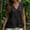 Black, variant on CYMMPU Women's Button-Down Sleeveless Vest, Round Neck Linen Blend Tank Top with Front Buttons, Casual Layering Summer Piece Army Green S