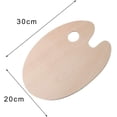 thumbnail image 2 of Paleta de pintura de madera con orificio para el pulgar para pintura al óleo acrílica de acuarela, 300mm x 200mm, 2 of 5