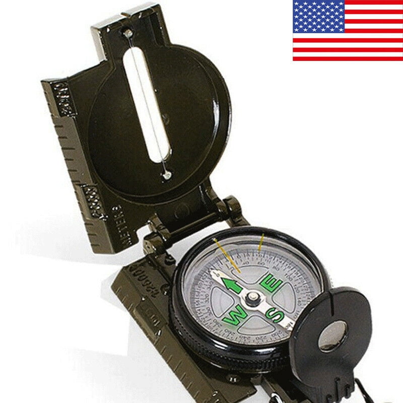Outdoor Camping Hiking Style Survival Marching Military Lensatic Compass Sa 