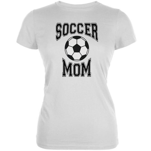 Soccer Mom White Juniors Soft T-Shirt - Medium