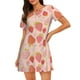 thumbnail image 1 of Fotbe Strawberry Bata de Dormir para Mujer con Estampado, Camisón de Algodón de Manga Corta, Ropa de Dormir Casual, 1 of 6