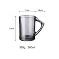 thumbnail image 2 of Juego de 6 tazas de vidrio transparente con asa, 8.8 oz, sin plomo, for bebidas frías y calientes., 2 of 7