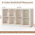 thumbnail image 2 of 52-Inch Long 8-Cube Horizontal Bookcase with Curved Edge, Low 2-Tier Cubby Console TV Stand for Living Room, White-Grey Cream Oak, 2 of 9