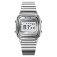 thumbnail image 2 of Silver Vintage Digital Watch With Stainless Steel Band, Waterproof Retro Style Electronic Wristwatch With Alarm Backlight, Classic Daily Accessory, 2 of 9