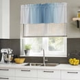 thumbnail image 4 of 2 Pack Valances for Window, Blue Grey Ombre Short Curtains for Kitchen Bedroom Living Room, Farmhouse Gradient Minimalist Rod Pocket Small Window Treatment Valance Drapes 54 x 18 Inch, 4 of 8