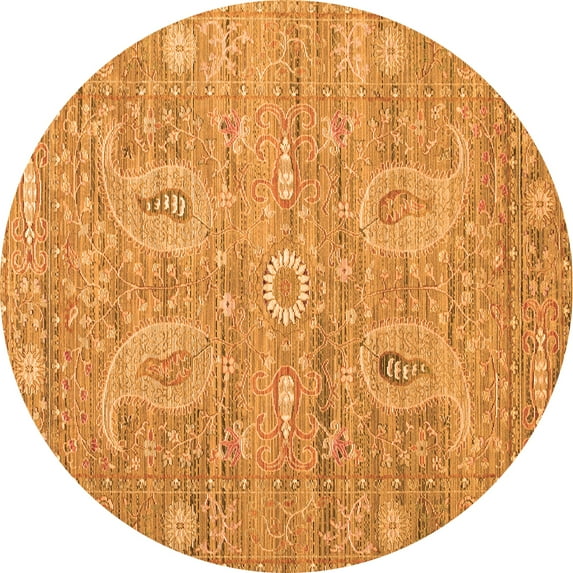 Ahgly Company Indoor Round Persian Orange Traditional Area Rugs, 8' Round