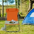 thumbnail image 3 of Patiojoy 2 PCS Beach Chair Lounger Reclining Folding Chair w/3-Position Adjustable Backrest Orange, 3 of 10
