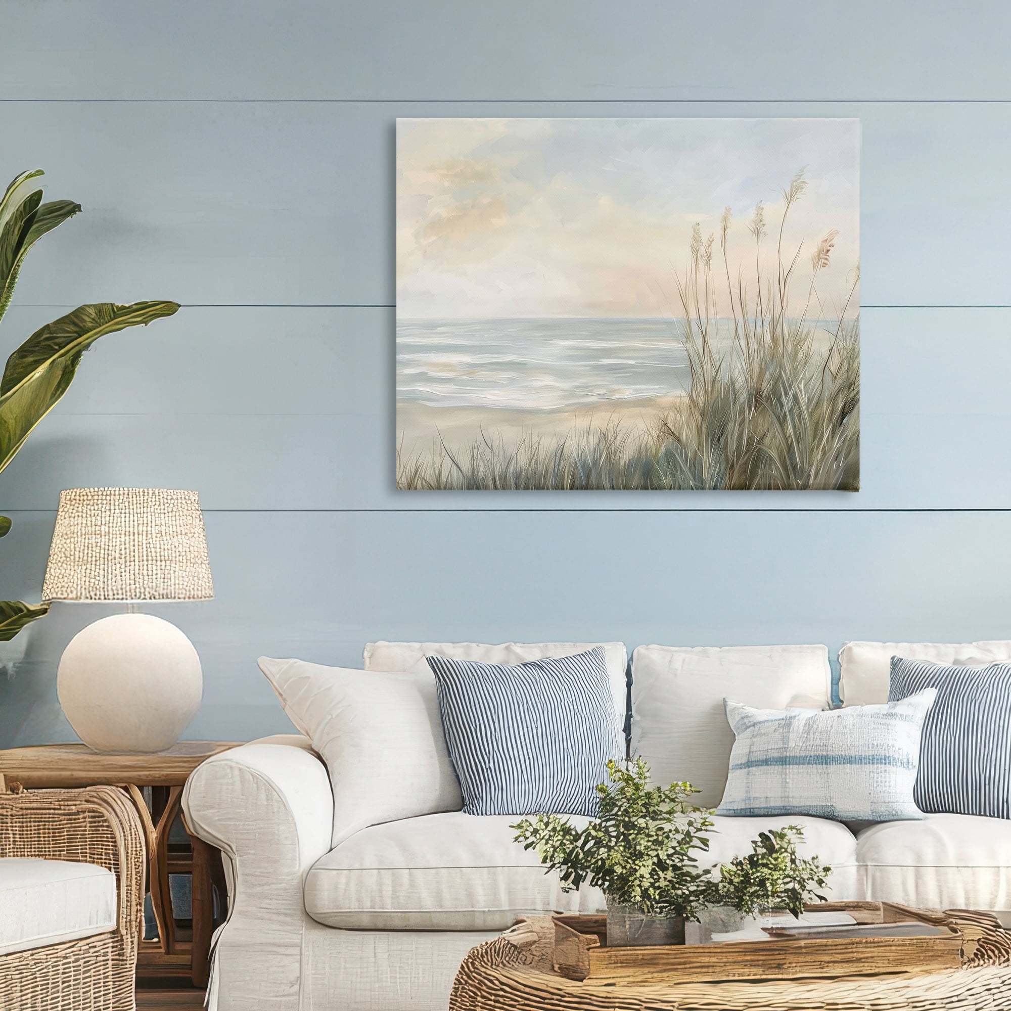 Stupell Industries Scenic Beach Dunes at Dawn Canvas Wall Art, design by Petal Prints Design