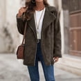 thumbnail image 4 of Uaswgudfs Women's Winter Faux Suede Jacket with Faux Shearling Lining, Long Sleeve Zip-Up Casual Coat/Jacket – Hot Trendy Warm Winter Essential Brown L, 4 of 9