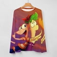 thumbnail image 5 of Phineas And Ferb Women’s Pajama Top 3D Digital Print Sleepwear Trendy Crewneck Pullovers Long Sleeve Shirts S, 5 of 8