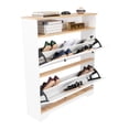 thumbnail image 1 of Zapatero Merlín Café Claro y Blanco Virtual Muebles, 1 of 7