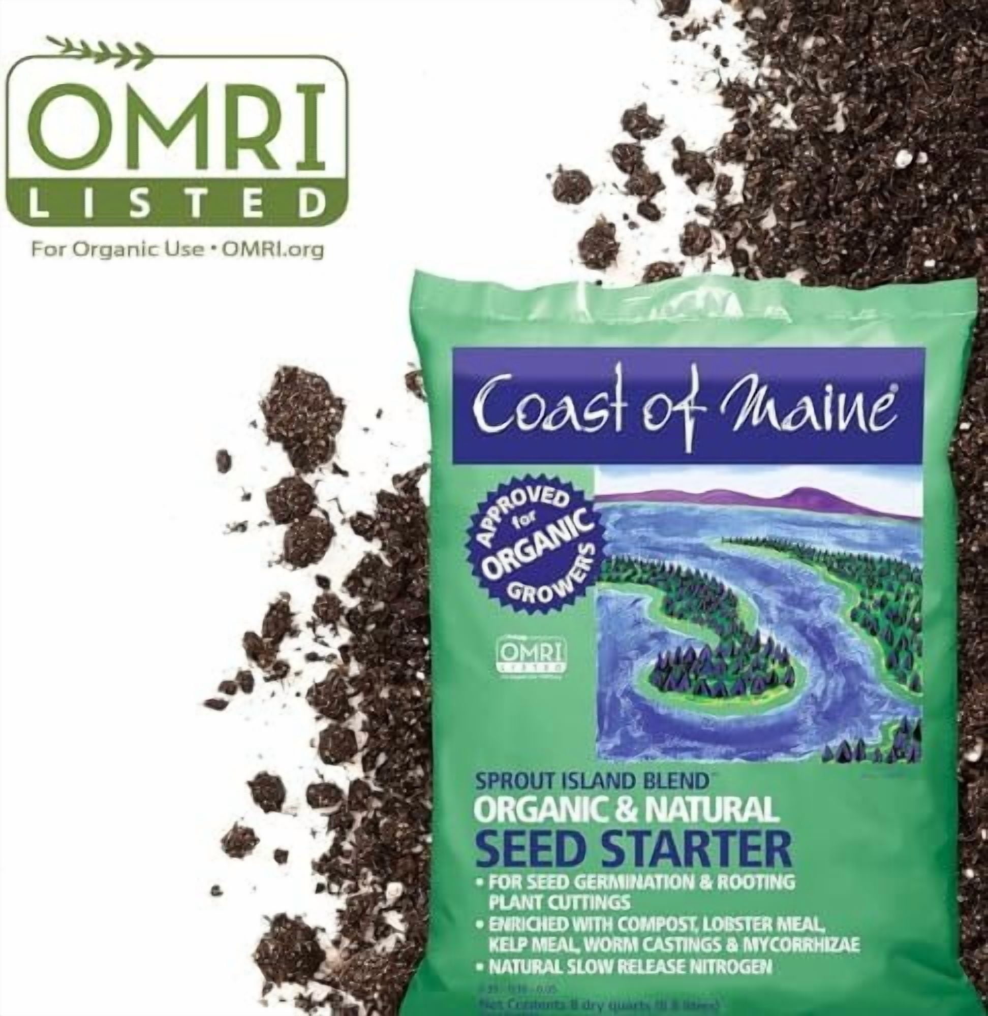 Coast of Maine, 8qt Pack of 4 Sprout Island Blend, Organic & Natural Seed Starter for Seed Germination & Root Plant Cuttings