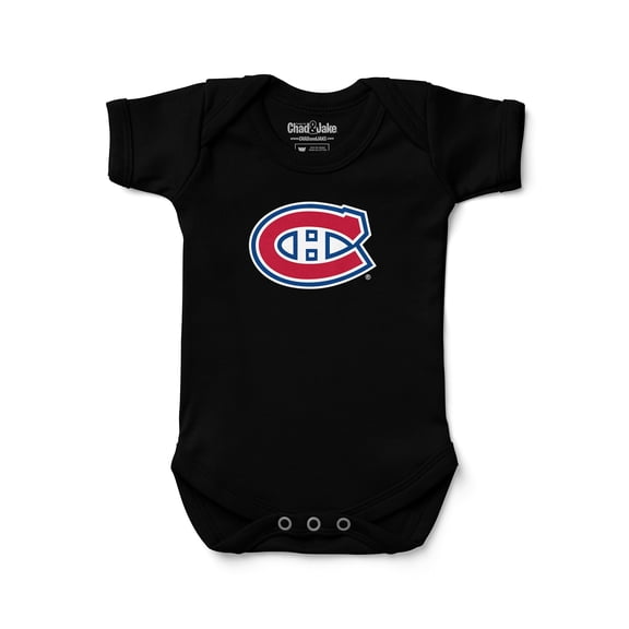 Newborn & Infant Chad & Jake Black Montreal Canadiens Primary Logo Bodysuit