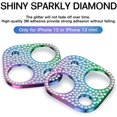 thumbnail image 3 of 3 Pack Camera Lens Protector Cover Compatible with iPhone 13 and 13 Mini, Bling Crystal Diamond Metal Glitter Camera Protective Decoration Accessories for Women (Colorful), 3 of 5