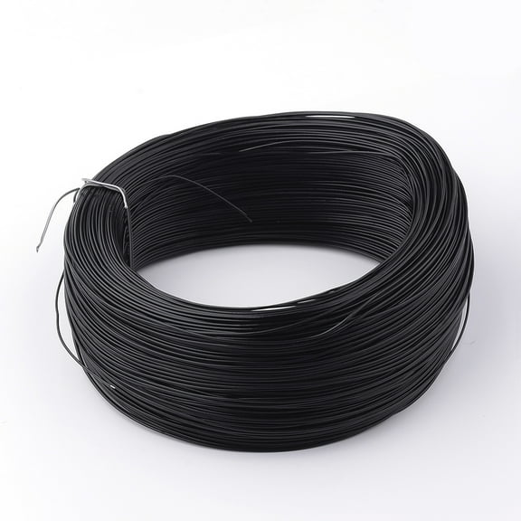 Iron Wires with Rubber Covered Round Black 18 Gauge 1mm about 1148.29 Feet(350m)/Roll