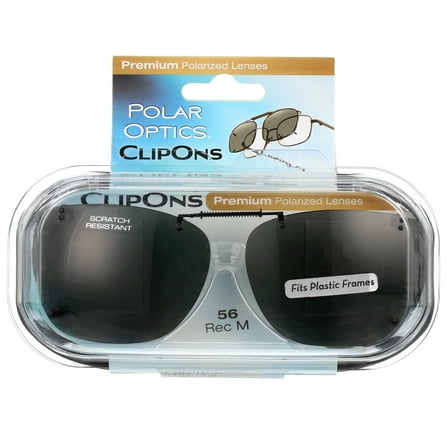 Polar Optics Unisex RECM 56 Fashion ClipOns Sunglasses Gray