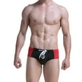 thumbnail image 1 of Aayomet Mens Swimming Trunks avec Doublure de Compression, Culottes de Plage à Ressort de Natation Triangulaires Trunks (Noir, m), 1 of 5