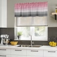 thumbnail image 5 of Pink Gray Valances for Windows, Decorative Rod Pocket Window Valance Curtains, Vintage Country Gradient Wooden Plank Line Short Curtain Drapes for Kitchen/Living Room, 2 Panels, 42" W x 12" L, 5 of 8