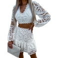 thumbnail image 3 of Sets for Women Long Sleeve Breathable Tops and Skirts Set Formal 2 Pieces Summer Quick Dry Outfits White XL, 3 of 8