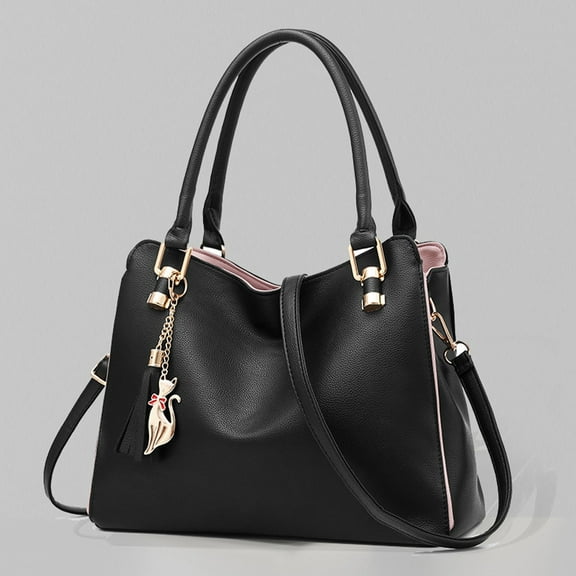 Worgeous  Shoulder Bag PU Leather Handbag Multi Large Cross Body Women's Black